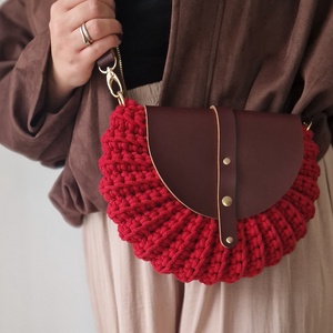 Piros horgolt oreo táska, Táska & Tok, Kézitáska & válltáska, Kézitáska, Horgolás, MESKA