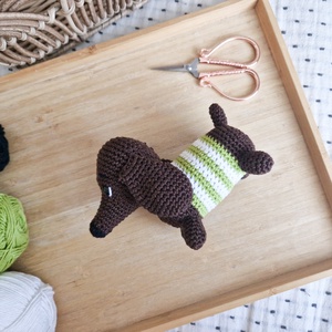 Horgolt tacskó, Játék & Sport, Plüssállat & Játékfigura, Kutya, Horgolás, MESKA