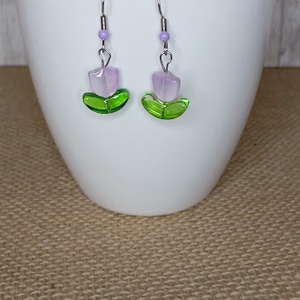 Lila tulipán fülbevaló - Meska.hu