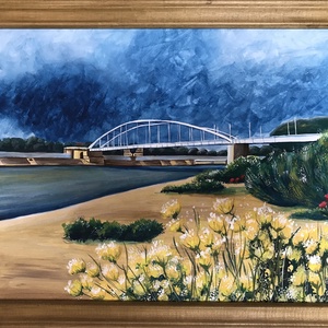 Szeged, Belvárosi híd, Művészet, Festmény, Akril, Festészet, MESKA