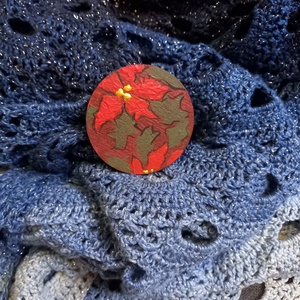 Mikulásvirágos kitűző - ékszer - kitűző és bross - kitűző - Meska.hu