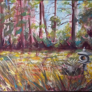 Füvészkertben, Művészet, Festmény, Akril, Festészet, MESKA