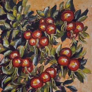 Rosa rugosa, Művészet, Festmény, Akril, Festészet, MESKA