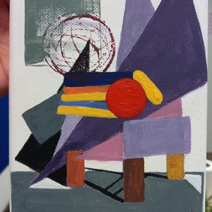 Piros teáskanna 2. - művészet - festmény - akril - Meska.hu