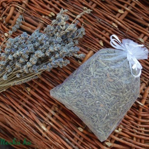 SZÁRÍTOTT LEVENDULA SZÁR és VIRÁG, 30 gramm, organza tasakban - kellékek & szerszámok - vegyes alapanyag - Meska.hu