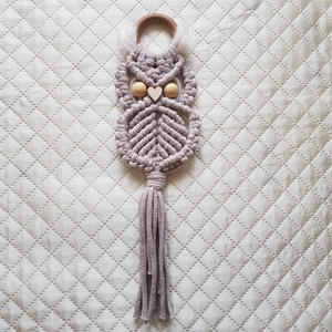 Makramé bagoly - otthon & életmód - dekoráció - fali és függő dekoráció - falra akasztható dekor - Meska.hu