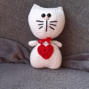 Love cat - horgolt szerelmes cica  - Meska.hu