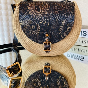 Különleges női táska, valódi bőr kiegészítőkkel - táska & tok - kézitáska & válltáska - vállon átvethető táska - Meska.hu