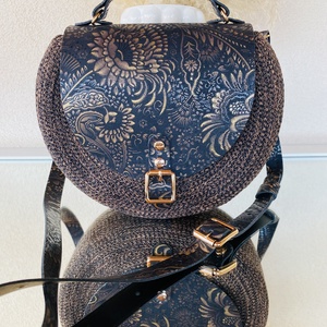 Különleges női táska, valódi bőr kiegészítőkkel - Meska.hu