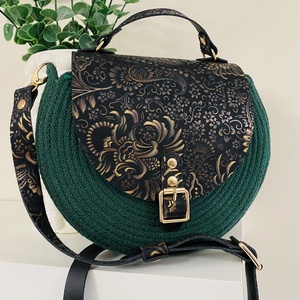 Különleges női táska, valódi bőr kiegészítőkkel - táska & tok - kézitáska & válltáska - vállon átvethető táska - Meska.hu