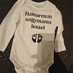 Egyedi baba body, Baba bejelentő body - Meska.hu