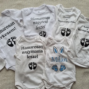Egyedi baba body, Baba bejelentő body - ruha & divat - babaruha & gyerekruha - body - Meska.hu