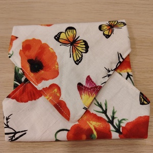 Pipacsos újraszalvéta - táska & tok - uzsonna- & ebéd tartó - szendvics csomagoló - Meska.hu