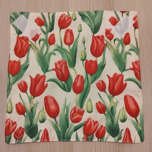 Tulipános újraszalvéta, Táska & Tok, Uzsonna- & Ebéd tartó, Szendvics csomagoló, Varrás, MESKA