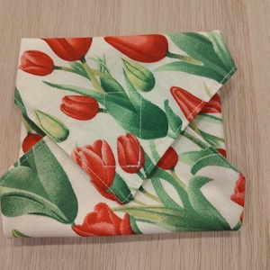Tulipános újraszalvéta - táska & tok - uzsonna- & ebéd tartó - szendvics csomagoló - Meska.hu