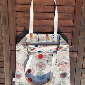 Vászon táska (tüzijátékos-halacskás) - táska & tok - bevásárlás & shopper táska - shopper, textiltáska, szatyor - Meska.hu