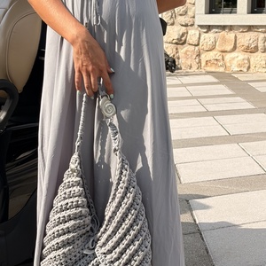Grey loveletter crochet bag - táska & tok - kézitáska & válltáska - alkalmi táska - Meska.hu
