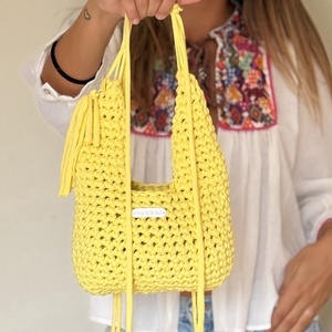 Yellow puffer crochet bag - Meska.hu