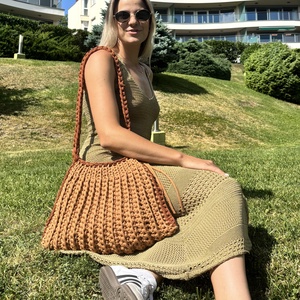 Brown mermaid crochet bag - Meska.hu