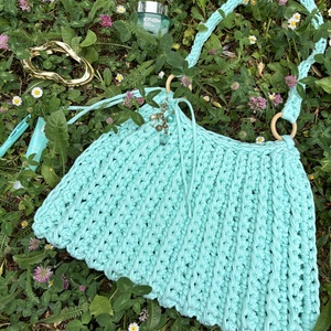 Turquoise mermaid crochet bag - Meska.hu