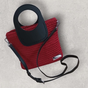 Meggypiros színű válltáska, kézitáska, Táska & Tok, Kézitáska & válltáska, Válltáska, Horgolás, MESKA