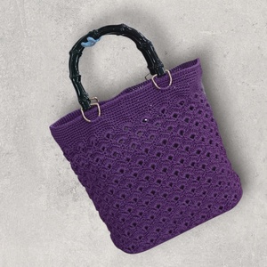 Lila horgolt kézitáska, Táska & Tok, Kézitáska & válltáska, Kézitáska, Horgolás, MESKA