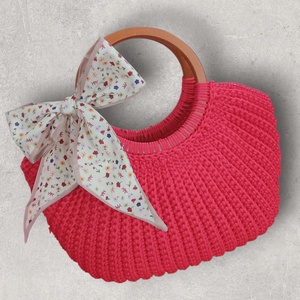 Piros, horgolt kagylótáska, Táska & Tok, Kézitáska & válltáska, Kézitáska, Horgolás, MESKA