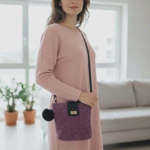 Bordó cirkás horgolt válltáska - táska & tok - kézitáska & válltáska - válltáska - Meska.hu