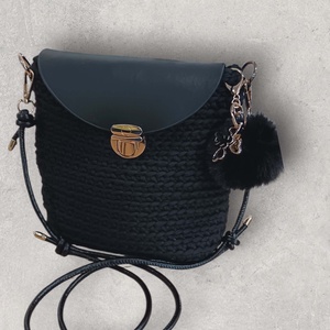 Fekete horgolt válltáska, Táska & Tok, Kézitáska & válltáska, Válltáska, Horgolás, MESKA