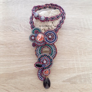 Sujtás nyaklánc, Ékszer, Nyaklánc, Statement nyaklánc, Ékszerkészítés, Gyöngyfűzés, gyöngyhímzés, MESKA