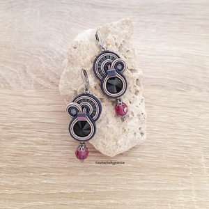 Elegáns sujtás fülbevaló, Ékszer, Fülbevaló, Csillár fülbevaló, Ékszerkészítés, Gyöngyfűzés, gyöngyhímzés, MESKA