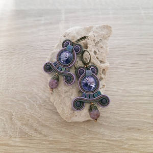 Elegáns sujtás fülbevaló, Ékszer, Fülbevaló, Csillár fülbevaló, Ékszerkészítés, Gyöngyfűzés, gyöngyhímzés, MESKA