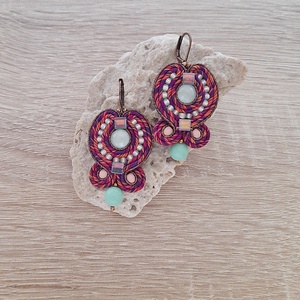 Elegáns sujtás fülbevaló, Ékszer, Fülbevaló, Csillár fülbevaló, Ékszerkészítés, Gyöngyfűzés, gyöngyhímzés, MESKA