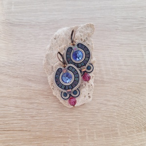 Elegáns sujtás fülbevaló, Ékszer, Fülbevaló, Csillár fülbevaló, Ékszerkészítés, Gyöngyfűzés, gyöngyhímzés, MESKA