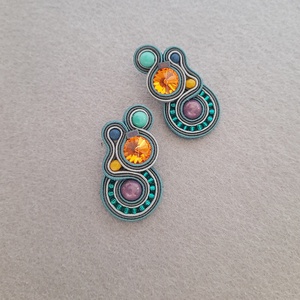 Elegáns sujtás fülbevaló, Ékszer, Fülbevaló, Fülékszer, Ékszerkészítés, Gyöngyfűzés, gyöngyhímzés, MESKA