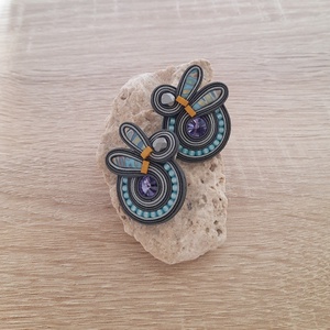 Elegáns sujtás fülbevaló, Ékszer, Fülbevaló, Fülékszer, Ékszerkészítés, Gyöngyfűzés, gyöngyhímzés, MESKA