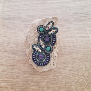 Elegáns sujtás fülbevaló, Ékszer, Fülbevaló, Fülékszer, Ékszerkészítés, Gyöngyfűzés, gyöngyhímzés, MESKA