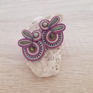 Elegáns sujtás fülbevaló, Ékszer, Fülbevaló, Fülékszer, Ékszerkészítés, Gyöngyfűzés, gyöngyhímzés, MESKA