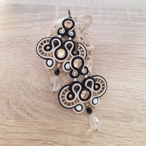 Elegáns sujtás fülbevaló, Ékszer, Fülbevaló, Csillár fülbevaló, Ékszerkészítés, Gyöngyfűzés, gyöngyhímzés, MESKA