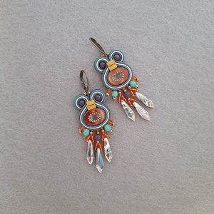 Elegáns sujtás fülbevaló, Ékszer, Fülbevaló, Fülgyűrű, Ékszerkészítés, Gyöngyfűzés, gyöngyhímzés, MESKA