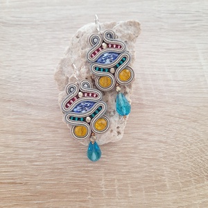 Elegáns sujtás fülbevaló, Ékszer, Fülbevaló, Csillár fülbevaló, Ékszerkészítés, Gyöngyfűzés, gyöngyhímzés, MESKA