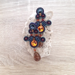 Elegáns sujtás fülbevaló, Ékszer, Fülbevaló, Csillár fülbevaló, Ékszerkészítés, Gyöngyfűzés, gyöngyhímzés, MESKA