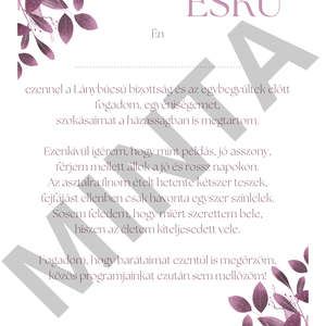Lánybúcsú grafika szett - digitális termék (A4) - esküvő - lánybúcsú - Meska.hu