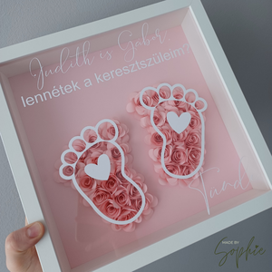 Keresztszülő felkérő box, Otthon & Életmód, Dekoráció, Kép & Falikép, Képkeret, Papírművészet, MESKA