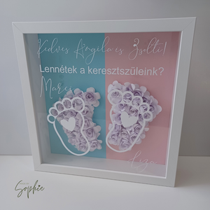 Keresztszülő felkérő box - otthon & életmód - dekoráció - kép & falikép - képkeret - Meska.hu