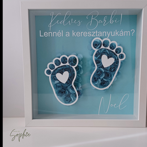 Keresztszülő felkérő box - otthon & életmód - dekoráció - kép & falikép - képkeret - Meska.hu