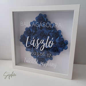 Ballagási papírvirág box - otthon & életmód - dekoráció - kép & falikép - képkeret - Meska.hu