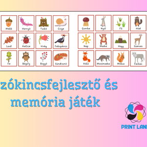 Szókincsfejlesztő és memória játék - Válogatás 1, Játék & Sport, Készségfejlesztő és Logikai játék, Oktató játékok, Fotó, grafika, rajz, illusztráció, MESKA