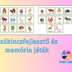 Szókincsfejlesztő és memória játék - Válogatás 4, Játék & Sport, Készségfejlesztő és Logikai játék, Oktató játékok, Fotó, grafika, rajz, illusztráció, MESKA