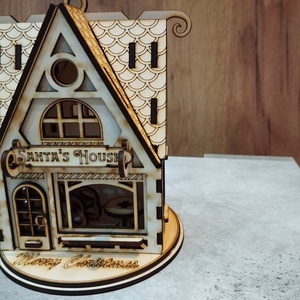 Mikulás ház, Karácsony, Mikulás, Mikulás beltéri dekoráció, Famegmunkálás, MESKA